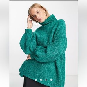 Free People Teal Turtleneck Sweater